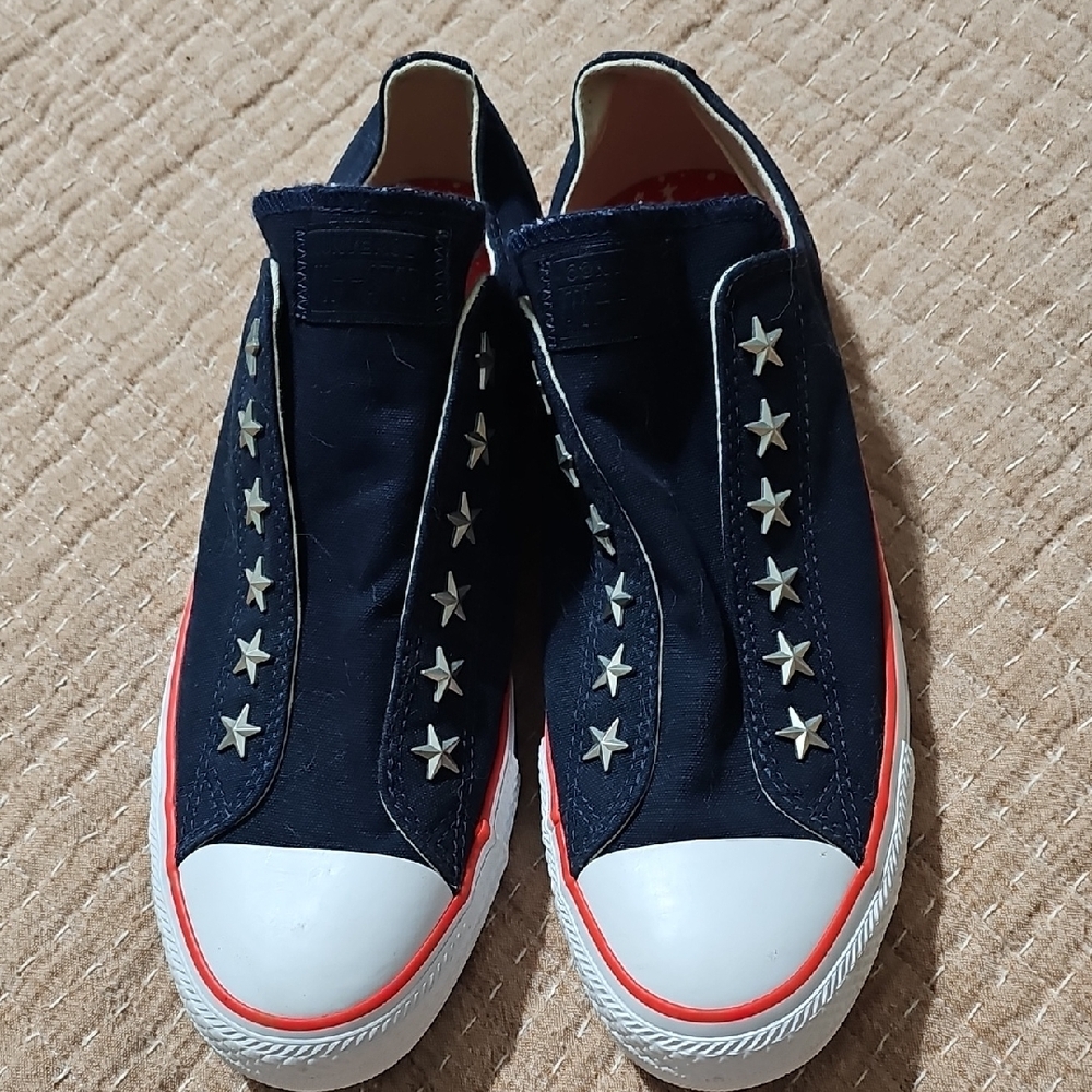 Navy Star-Studded Converse Sneakers